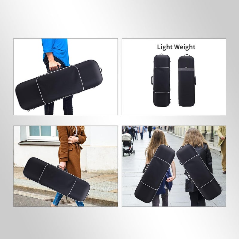 ADM Violin Case 4/4 Full Size Sturdy Oblong Violin Hard Case Super Lightweight Portable Hard-Shell with Carrying Straps Travel Carrying Bag for Beginners, Black - Image 3